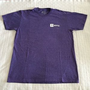 New York University Purple Silkscreened Short Sleeve Unisex Tee - size LARGE